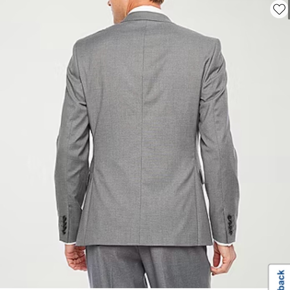 J. Ferrar Gray suit Slim Fit Suit Jacket 42R Men’s Blazer Business Formal - Picture 5 of 5